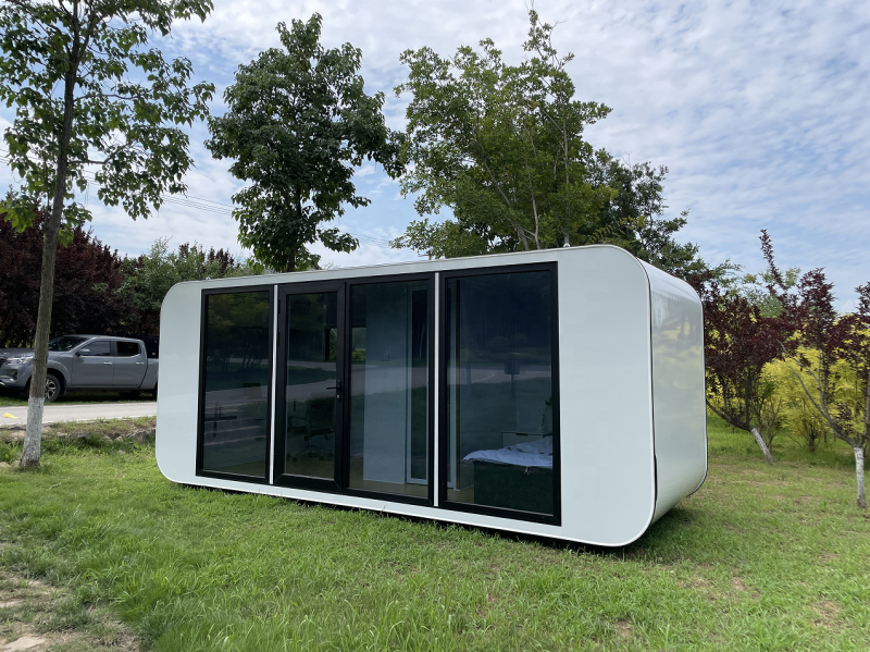 20FT Prefab Tiny Mobile House – Steel Glass Container Office with Bathroom